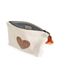 Hand Screen Printed Cotton Canvas Pouch - Love