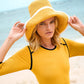BLOOM LINE Crochet Sun Hat In Canary Yellow