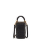 Mini Purse Leather Black Crossbody Bag Weave Small Bucket Bag Women's Handbag