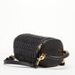Mini Purse Leather Black Crossbody Bag Weave Small Bucket Bag Women's Handbag