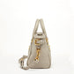 Top Handle Leather Satchel Bag Grayish Beige Purse Crossbody Bag for Women