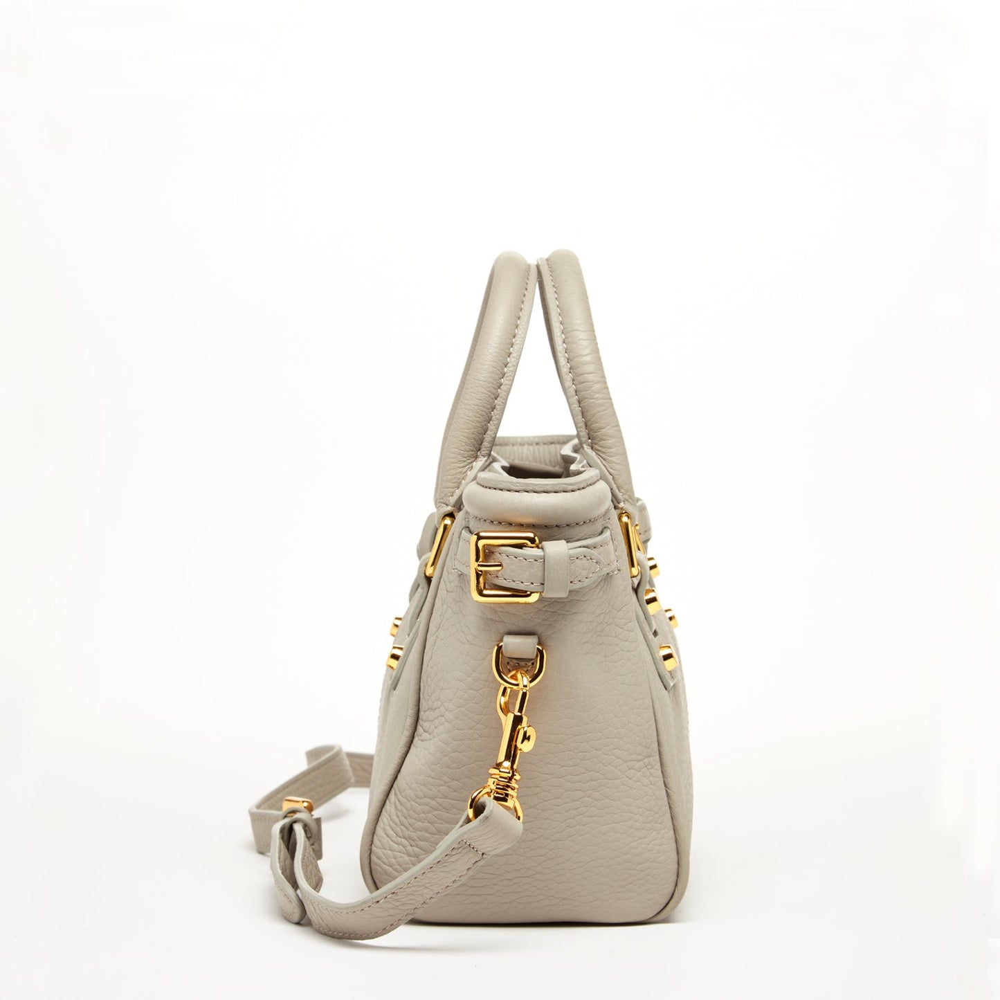 Top Handle Leather Satchel Bag Grayish Beige Purse Crossbody Bag for Women