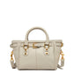 Top Handle Leather Satchel Bag Grayish Beige Purse Crossbody Bag for Women