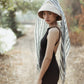 Fatima Hand-loomed Raw Cotton Scarf, in Black