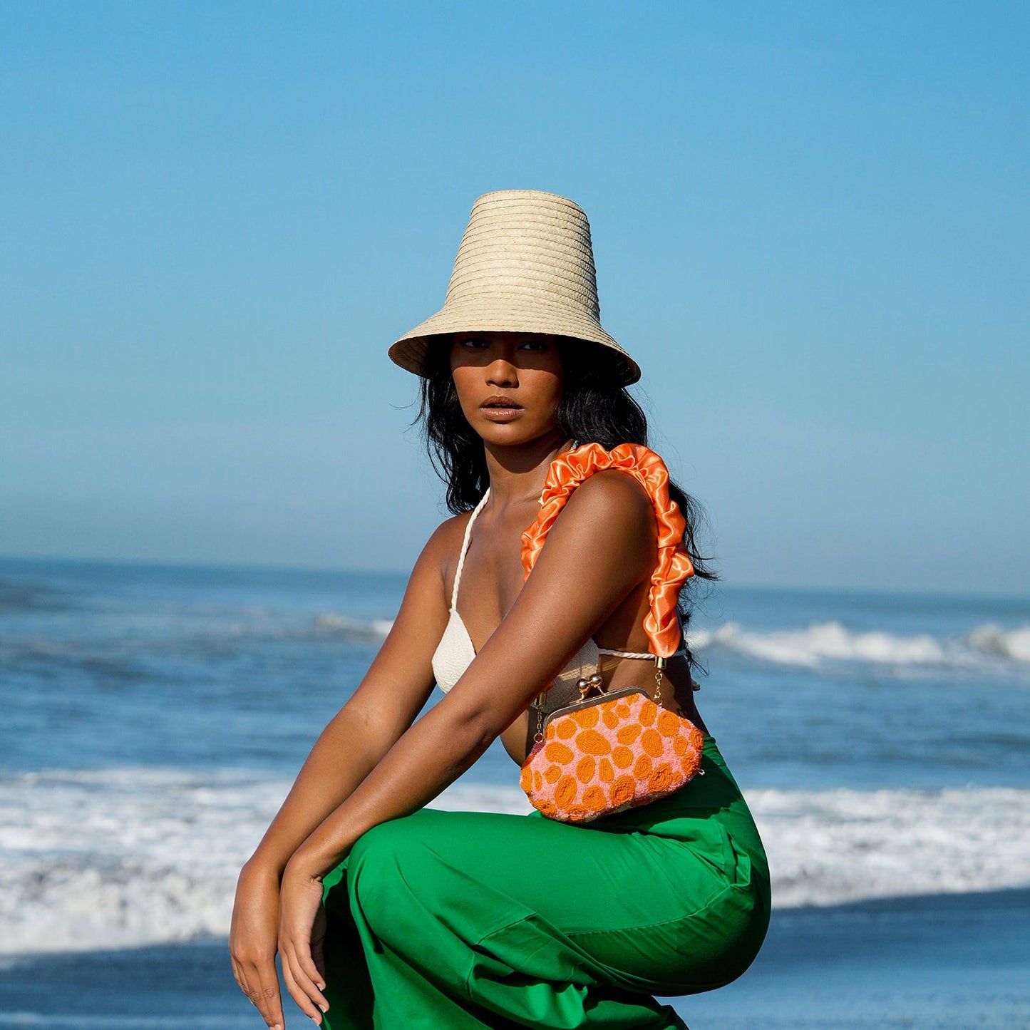 MARGO Palm Straw Hat in Beige