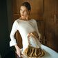 MARJORIE Bamboo Ruffle Dress In Off-white