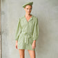 MEGHAN Mini Gingham Dress, in Olive Green