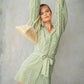 MEGHAN Mini Gingham Dress, in Olive Green