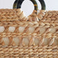 Phu Quoc Buffalo Horn Handle Water Hyacinth Tote Bag
