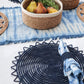 Surya Woven Palm Fiber Placemat - Indigo Blue (Set of 2)