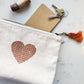 Hand Screen Printed Cotton Canvas Pouch - Love