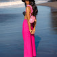 TAYLOR Wide-leg Palazzo Pants In Hot Pink