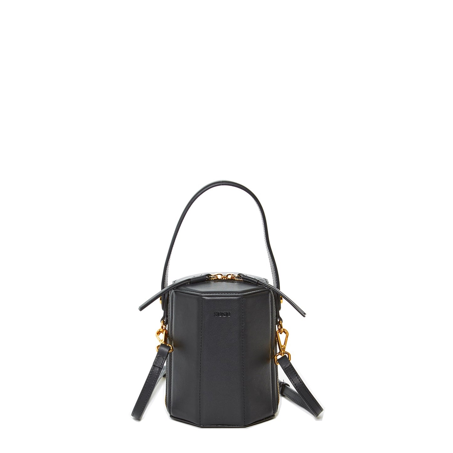 Black Purse Leather Bucket Bag Small Crossbody Purse Women's Handbag