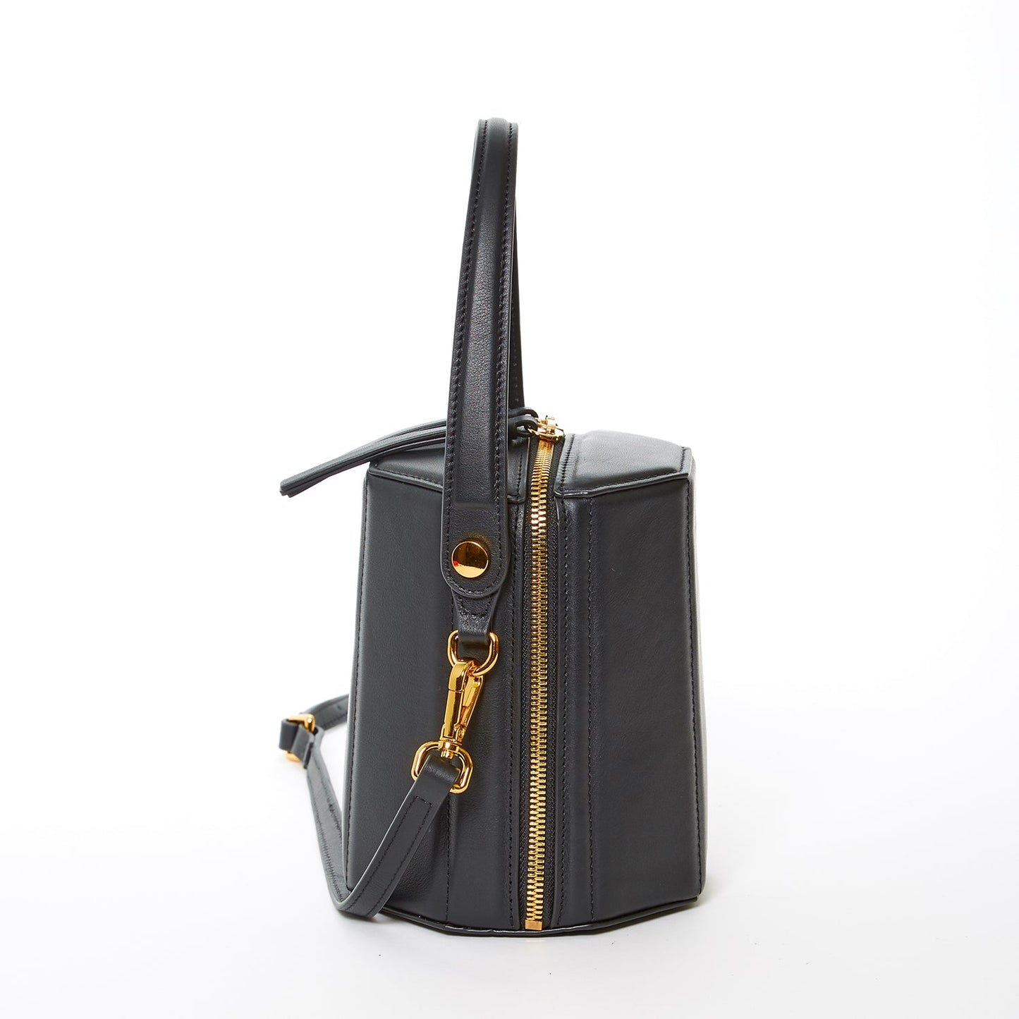 Black Purse Leather Bucket Bag Small Crossbody Purse Women's Handbag