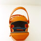 Leather Bucket Bag  Small Crossbody Orange Purse Women's Handbag